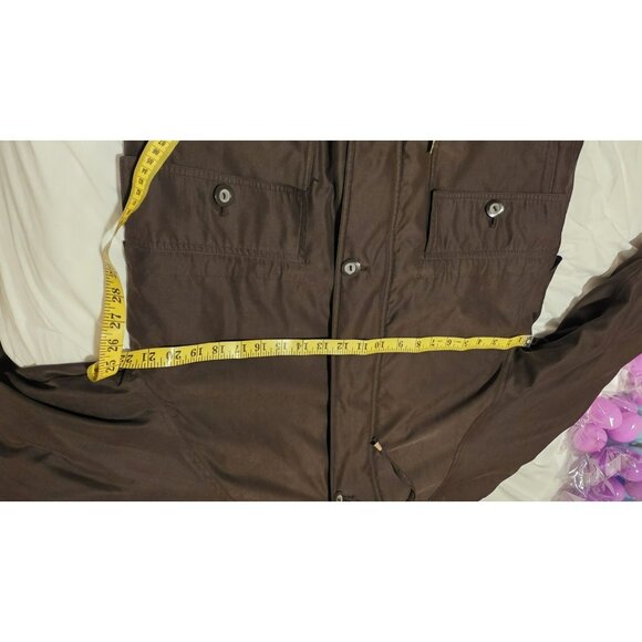 LONDON FOG Hooded Parka Jacket Womens Size Medium Brown Cottagecore Cabincore - Picture 4 of 12